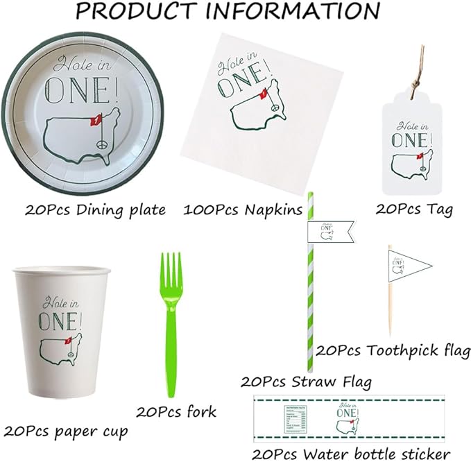 Hole in One Golf Party Decorations, 240-Piece Set - Image 2