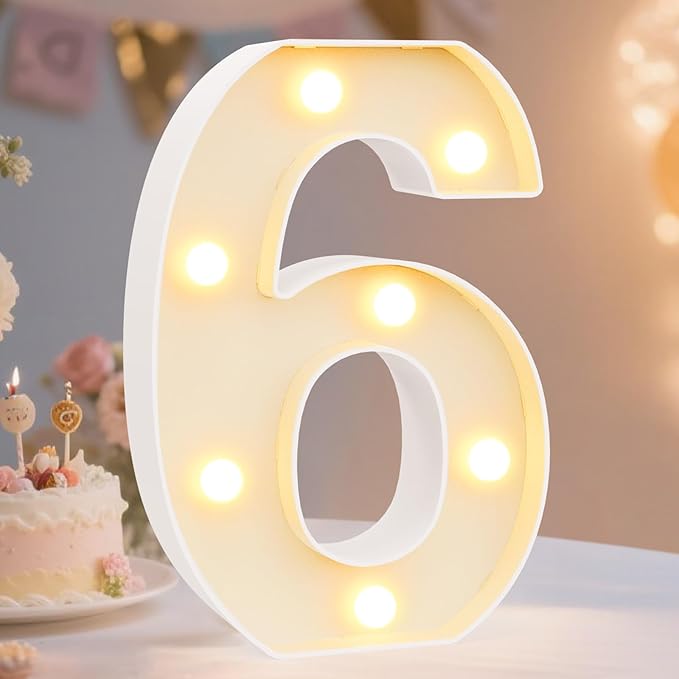 Pooqla Decorative LED Light Up Number Letters, Battery Operated by Pooqla
