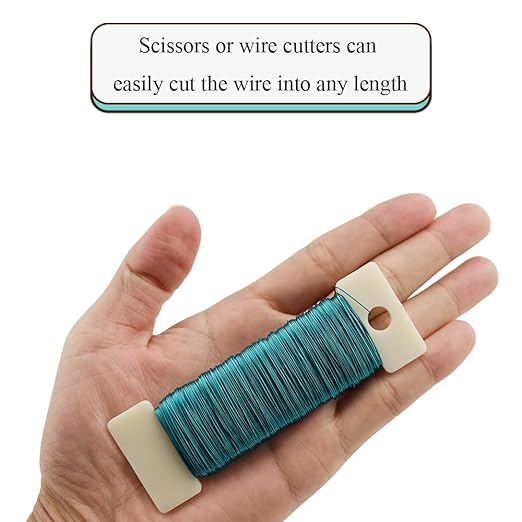 HAHIYO 26Gauge Blue Metal Floral Wire - Image 4