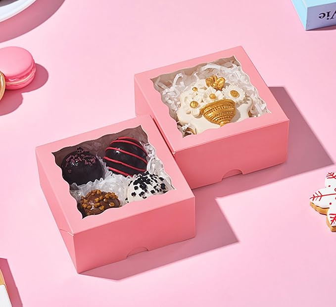50-Count 4x4x2 Food-Safe Pink Bakery Boxes - Image 8
