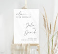 Welcome Wedding Sign Personalized, Minimalist We're So Glad You're Here Wedding by CENOVACY
