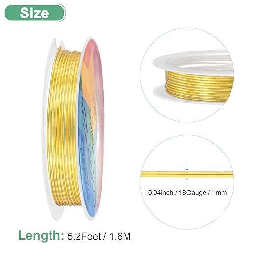 1 mm/18 Gauge Copper Wire for Jewelry Making, 5.2FT Copper Beading Craft Wire - Image 3