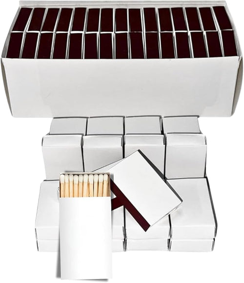 100 Boxes Blank White Wooden Matches | Strike on Box Matchboxes Traditional - Image 2