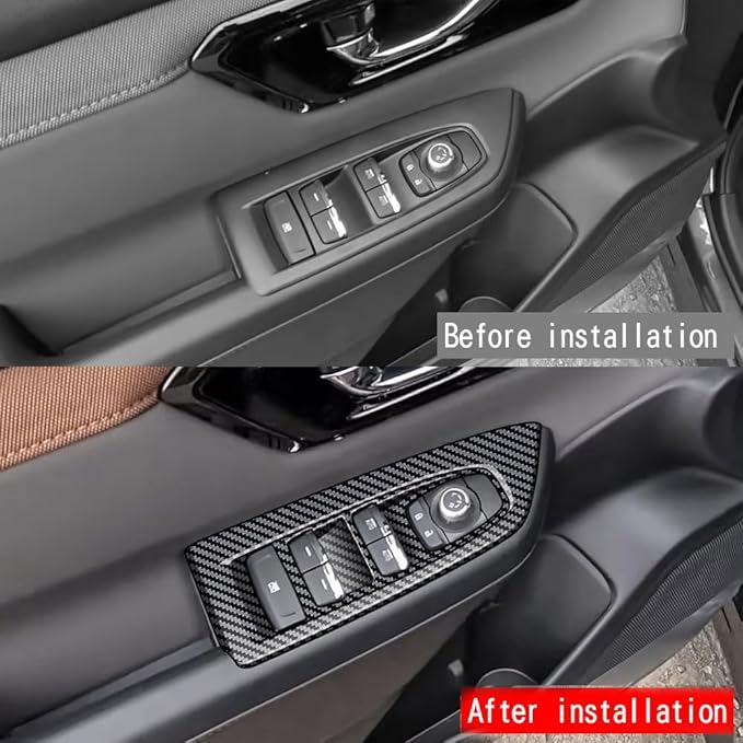 4pcs Carbon Fiber Style Front Rear Doors Window Glass Lift Switch Panel Cover - Image 4