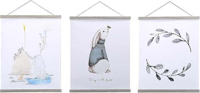Magnetic Poster Hanger, 40x27 40x30 40x60 Poster Frame Wood Wooden Magnet Print - Image 5