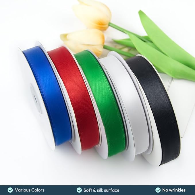 5/8" Wide x 50 Yards Polyester Satin Ribbon - Image 5