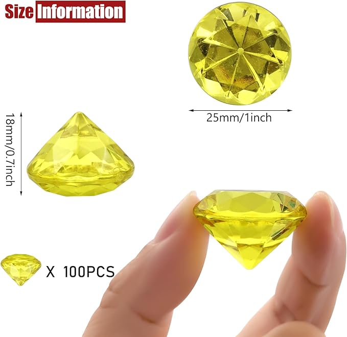 100 PCS Acrylic Diamond Gems, Arts & Crafts, Birthday Decorations - Image 2