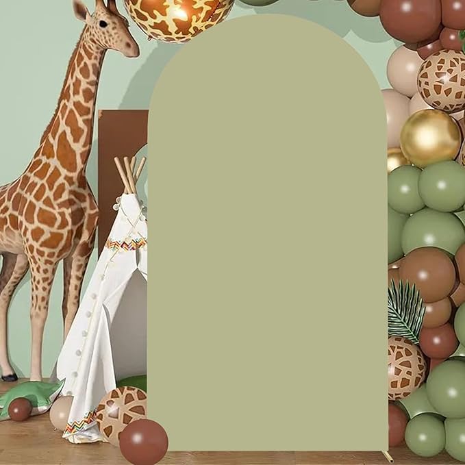 Sage Green Arch Cover Wedding Arch Stand Covers 4FT Arched Backdrop Cover by SOMUAUY