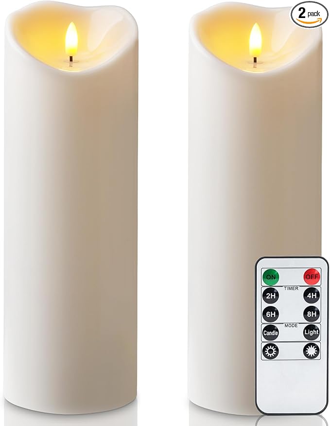 Amagic 4” x 12” Large Waterproof Outdoor Flameless Candles, Battery Operated by AMAGIC