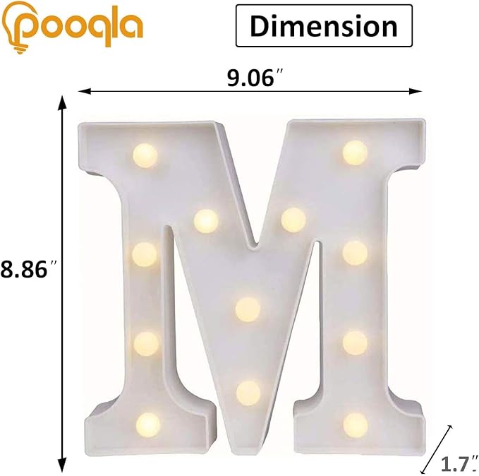 Pooqla LED Marquee Letter Lights, Warm White and Cool White Decorative Lighted - Image 5