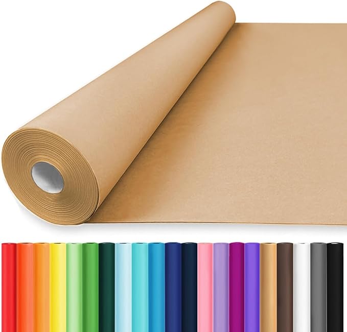 Vanhench 36"x 2400" Large Brown Wrapping Easel Paper Roll, Bulletin Board Paper by Vanhench