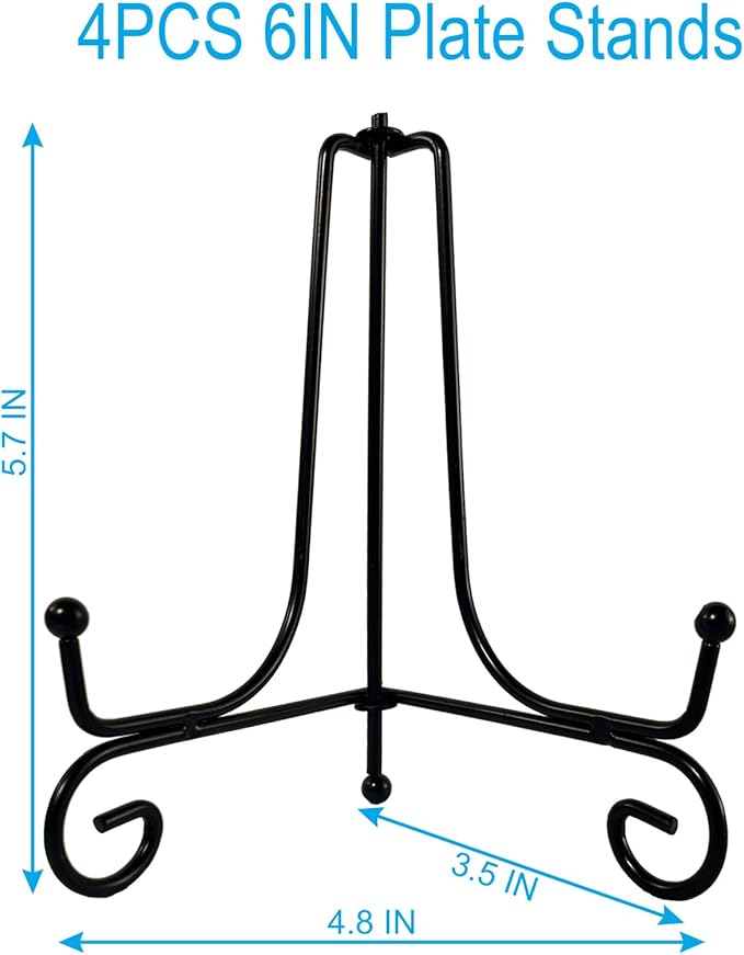 4PCS Premium Black Iron Plate Stands - Image 2