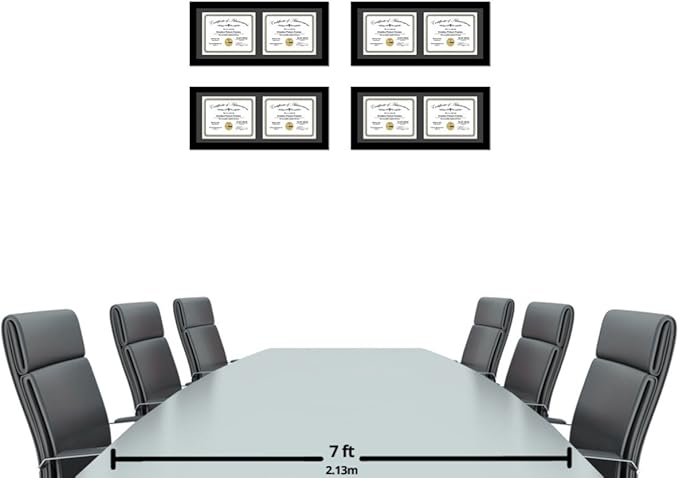 Creative Picture Frames 14X30Bk-B Black Horizontal Double Diploma Frame - Image 3