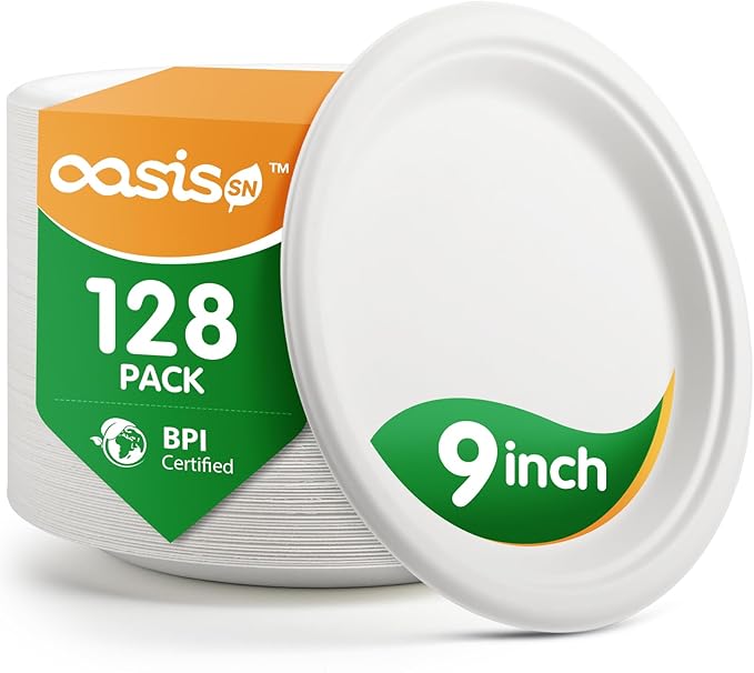  , - Compostable Paper Plates, Heavy-Duty Biodegradable by Unknown