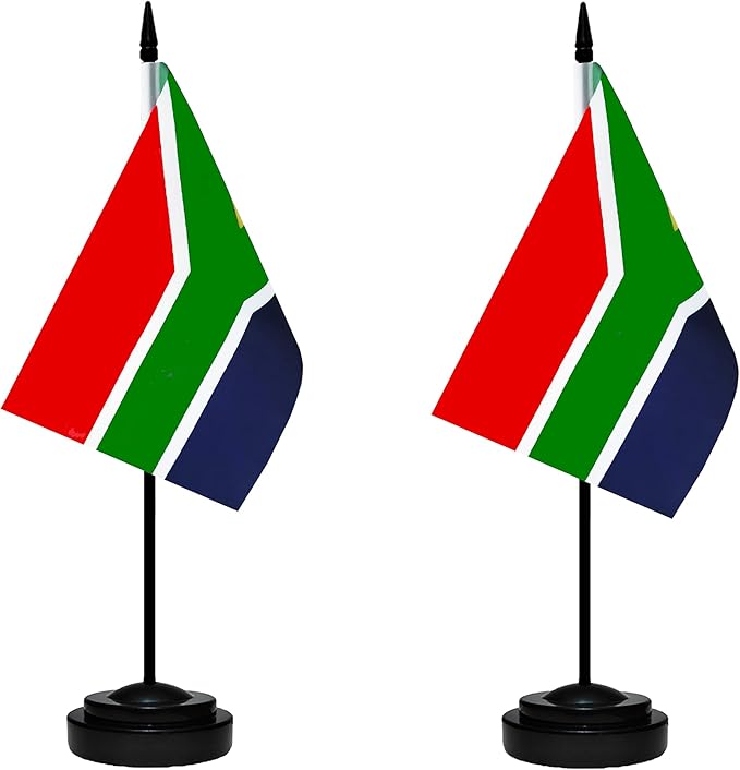 South Africa South African Deluxe Desk Flag Set Small Mini Miniature South by tibijoy