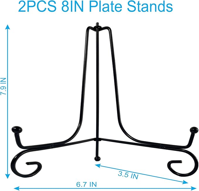 2PCS Premium Black Iron Plate Stands - Image 2