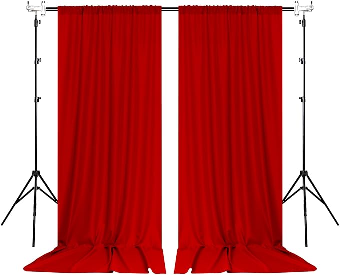10ft x 10ft Red Backdrop Curtains - Image 9