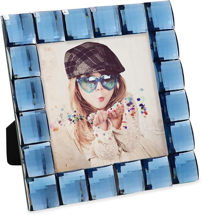 Isaac Jacobs Decorative Sparkling Navy Jewel Picture Frame, Photo Display & - Image 5