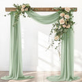 Sage Green Elegant Arch Draping Fabric Outdoor 1 Panel 29" × 20Ft Sheer Chiffon by Santaben