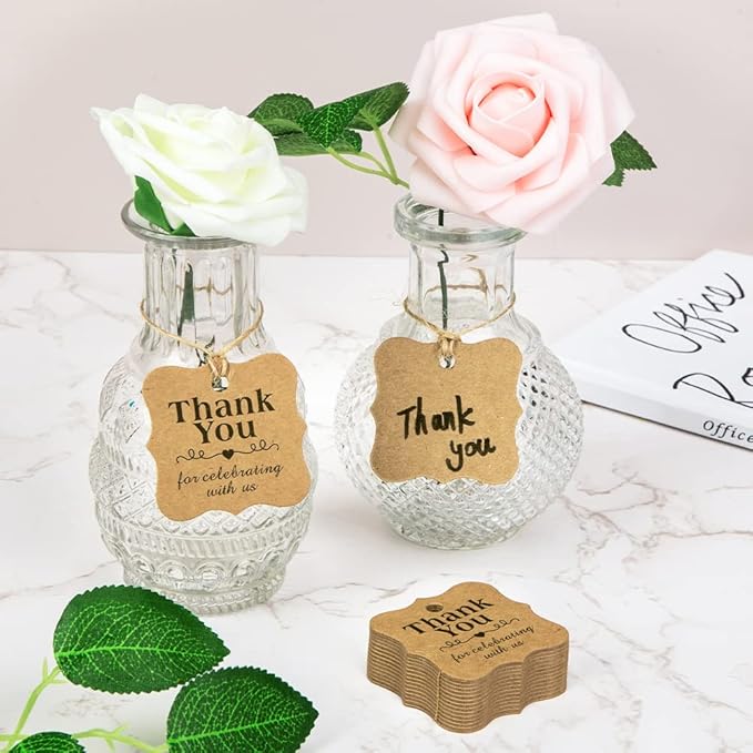 SallyFashion 150 PCS Thank You Brown Gift Tags - Image 6