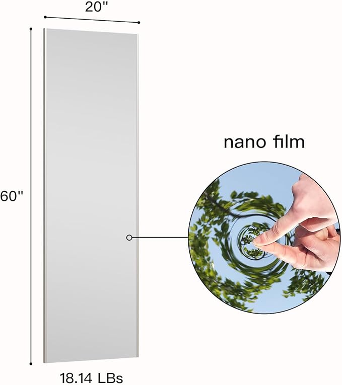 63"x20" Magnetic Mirror Lightweight Full-Length Mirror | Strong Adhesion - Image 7