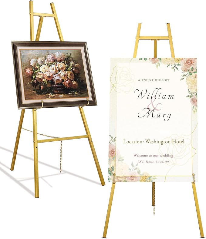 Gold Easel Stand for Wedding Signs by Unknown