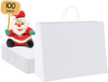 METRONIC Paper Gift Bags 16x6x12'' 100Pcs White Paper Bag by METRONIC