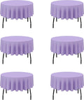 BRILLMAX 6 Pack Lavender 70 Inch Round Tablecloths Fit 30" to 54" Tables by BRILLMAX