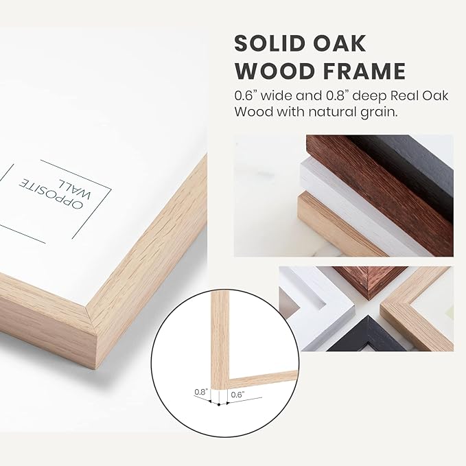 Opposite Wall - 24x36 in - Natural Solid Oak Wood Picture Frame - Lightweight - Image 6