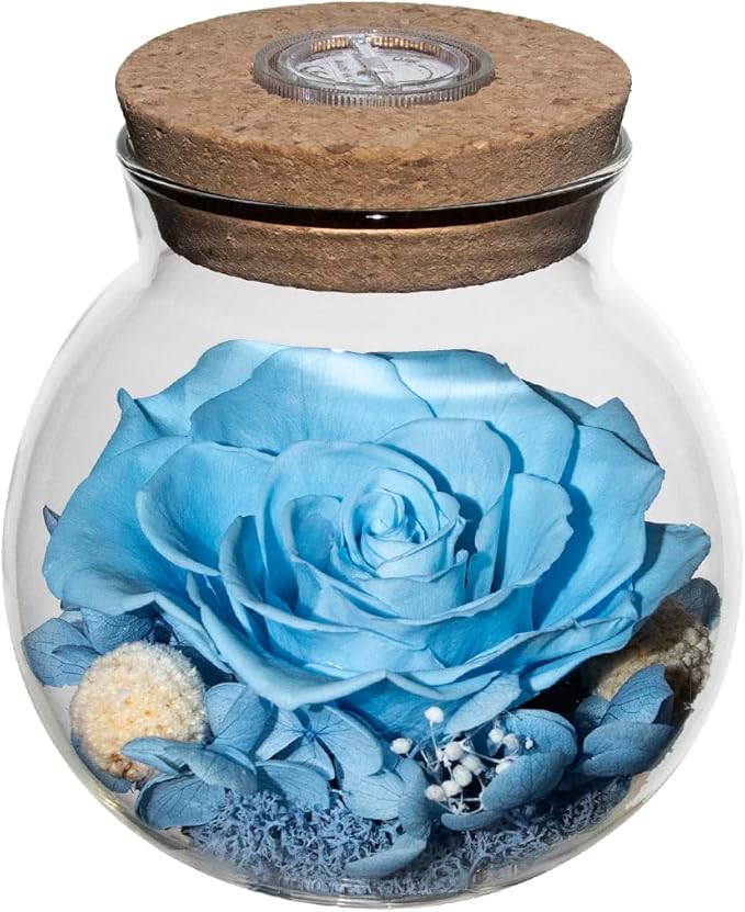 Preserved Real Roses with Colorful Mood Light Wishing Bottle, Eternal - Image 7