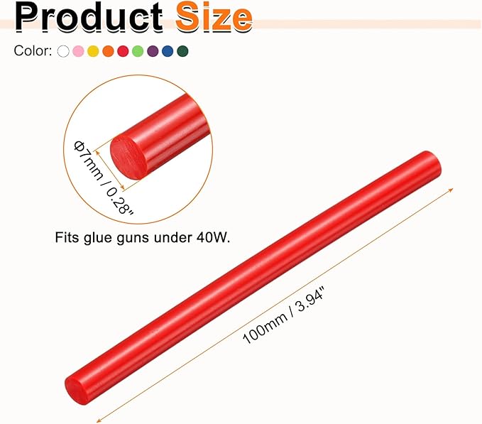 HARFINGTON 10pcs Hot Glue Sticks 0.28" Dia x 3.94" Long EVA Mini Hot Melt - Image 2