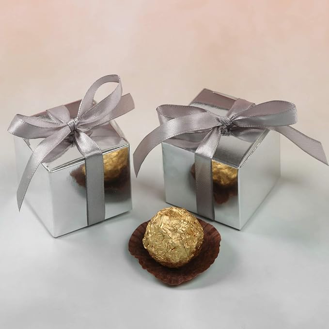 COTOPHER 60pcs Wedding Favor Boxes, Paper Gift Boxes 3x3x3 Inches Small Gift - Image 5