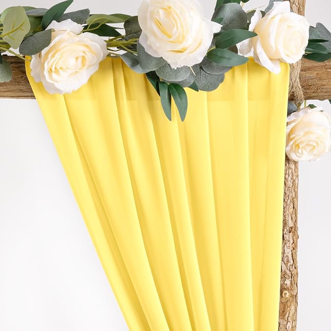 Socomi Wedding Arch Draping Fabric 3 Panels 29" x 19Ft Sheer Chiffon Curtain - Image 4