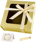 TIACABO Gold Gift Box with Window, 7.5"x7.5"x3.1" Bridesmaid Boxe by TIACABO