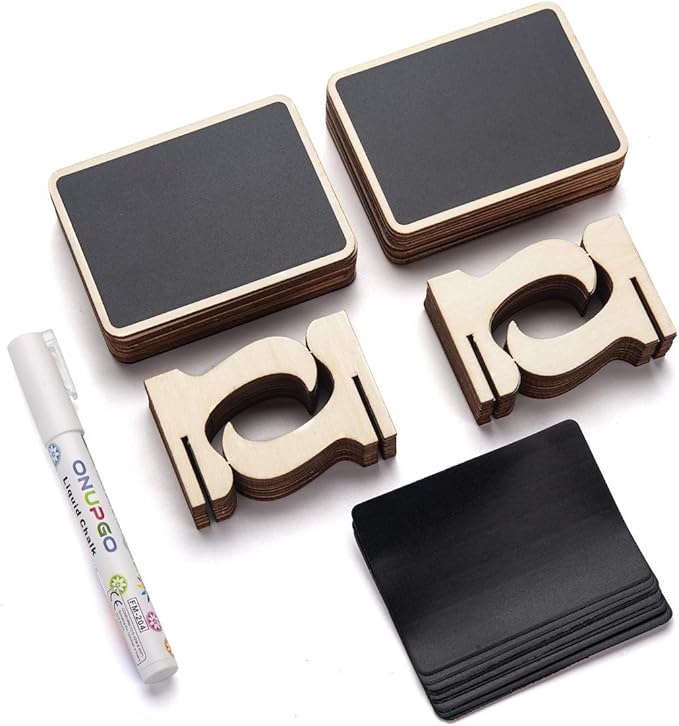 ONUPGO Mini Chalkboard Signs, 20 Pack Small Wooden Chalkboard Labels - Image 7