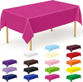 12 PCS Rose Red Disposable Tablecloth, Rectangle Plastic Table Cover, Elegant by QZYL