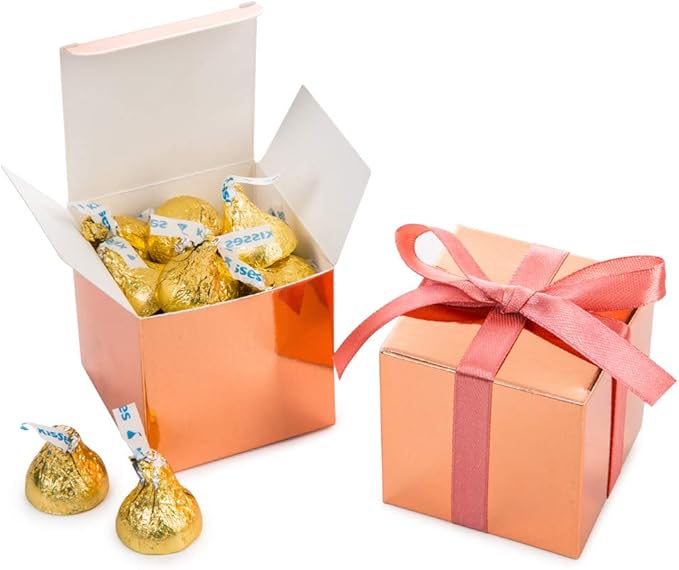 AWELL Rose Gold Gift Candy Box Bulk 2x2x2 inches by AWELL