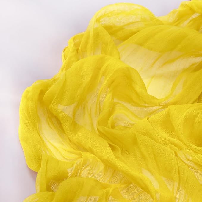 Lemon Yellow Cheesecloth Table Runner Fall Table Runner Boho Gauze 120 Inches - Image 3