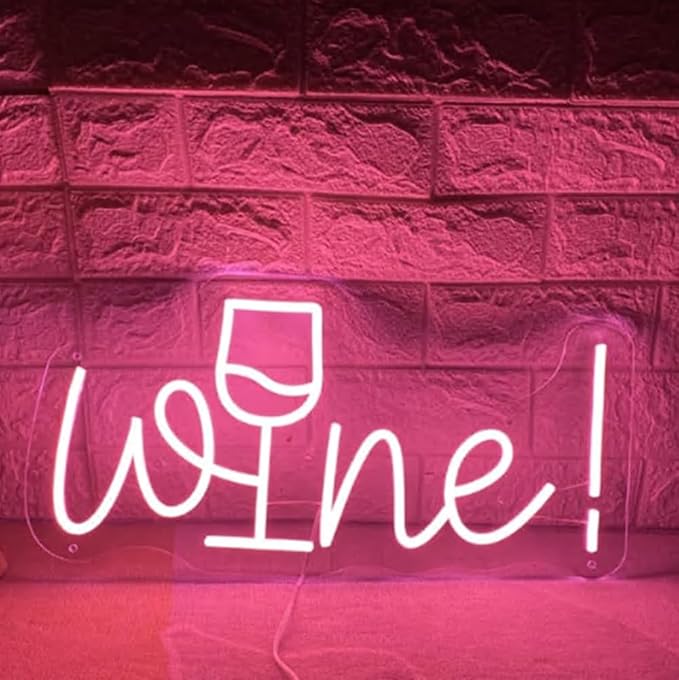 Wine Neon Sign Wine Cup Led Light Wedding Sign Home Party Bar Decor Shop Logo - Image 2