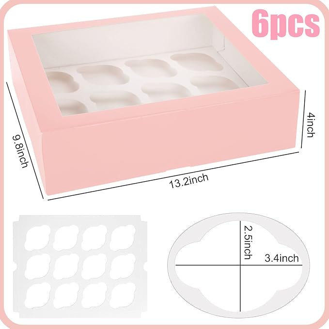 VGOODALL 12 Count Cupcake Boxes - Image 6