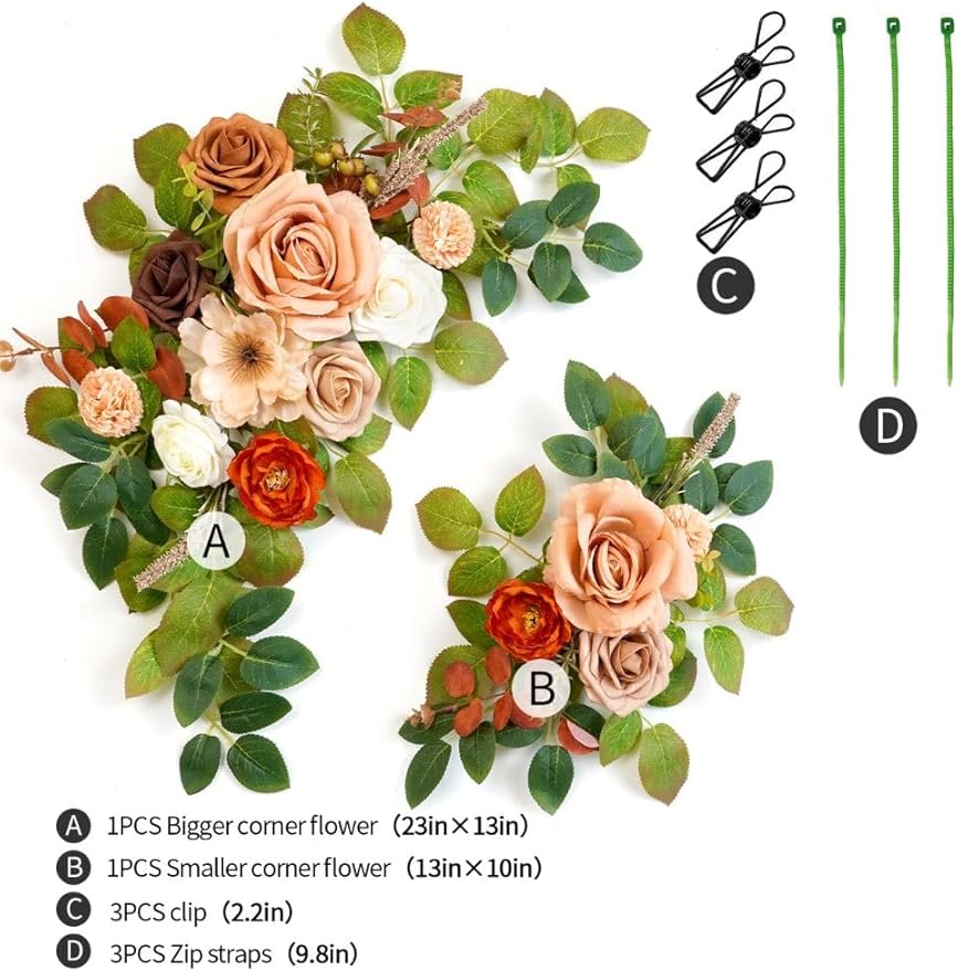 Wedding decor Welcome Sign Flower Backdrop Garland - Image 3