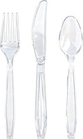 400 Count Heavy Duty Clear Plastic Silverware, 160 Forks, 160 Spoons, 80 Knives by Unknown