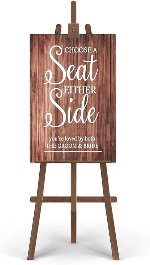 Rustic Wooden Signs Choose A Seat Not A Side Welcome Wedding Sign Wall Art by Eletina