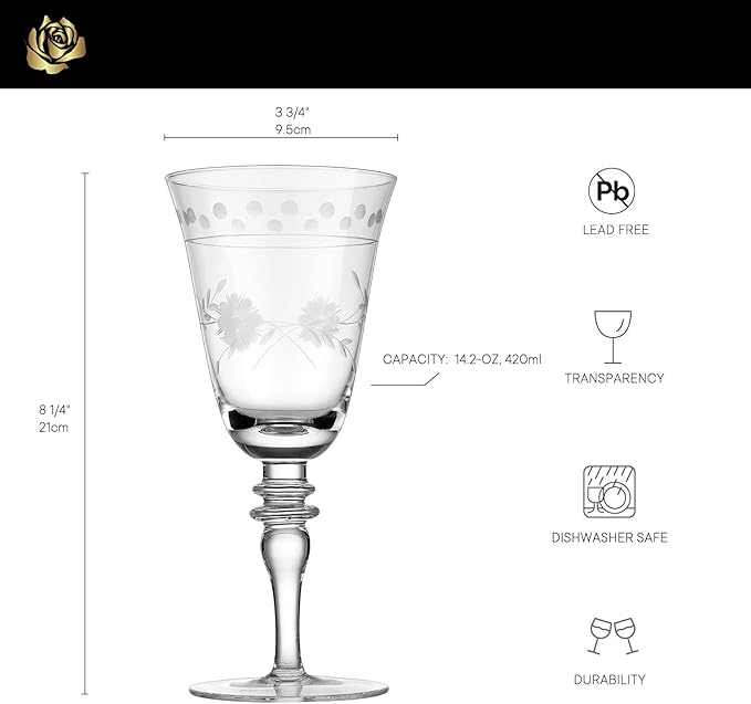 Premium Delight Wine Glasses Set of 4, 14.2 oz – Hand-Blown - Image 4