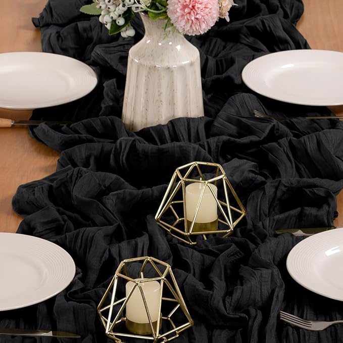 MLMW 6 Pack Halloween Table Runner Cheesecloth Black Boho Gauze Cheese Cloth - Image 6