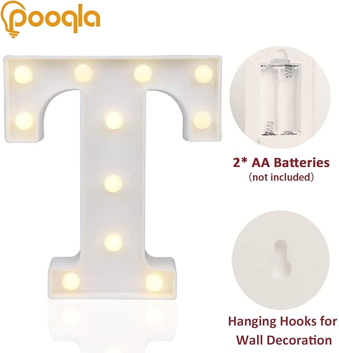 Pooqla LED Marquee Letter Lights Sign, Light Up Alphabet Letter - Image 2