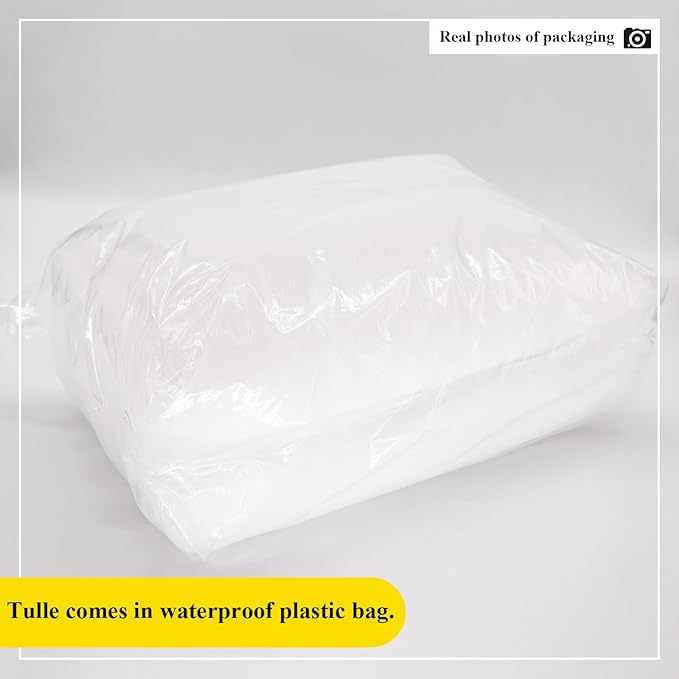 108 Inch 25 Yards White Tulle Fabric Roll, Extra Large Matte Tulle Netting Bolt - Image 7