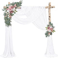 Wedding Arch Draping Fabric 8 Panels 20Ft Length x 28" Width White Arch Drapes by Sunnyline