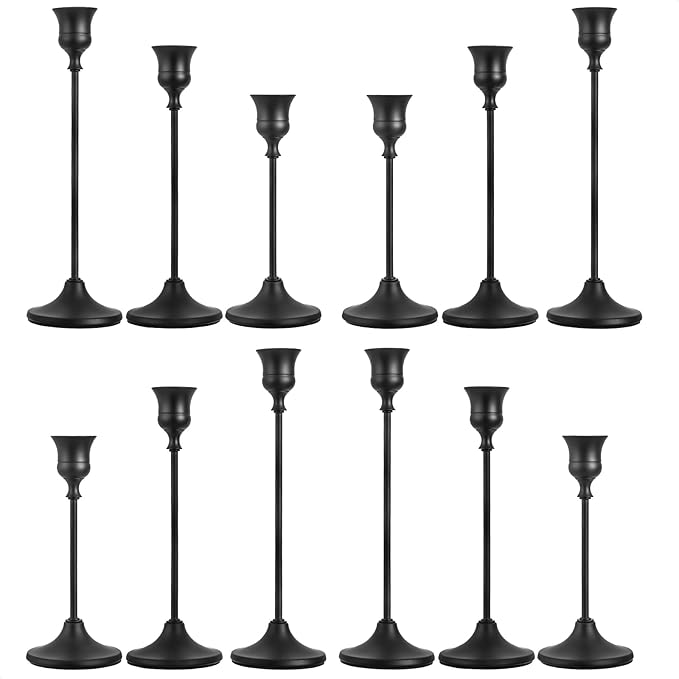 CHILL RECIPE Black Candlestick Holder Tall Taper Candle Holder by Unknown