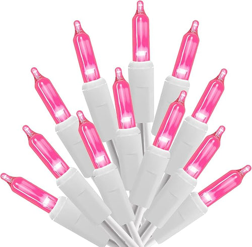 100 Count Pink Lights for Valentine's Day Decorations 20ft Mini Christmas by Yiaht